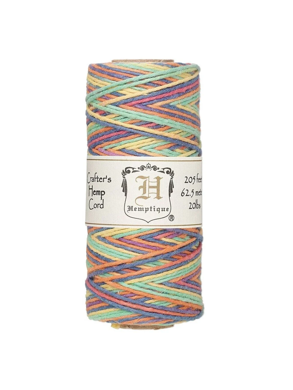 205' 20 Pound Pastel Color Blend Hemp Cord String Spool